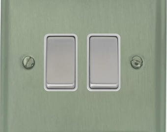 Deco Satin Nickel 2 Gang Switch