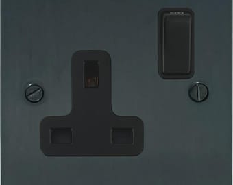 Flat Black Bronze 1 Gang Socket