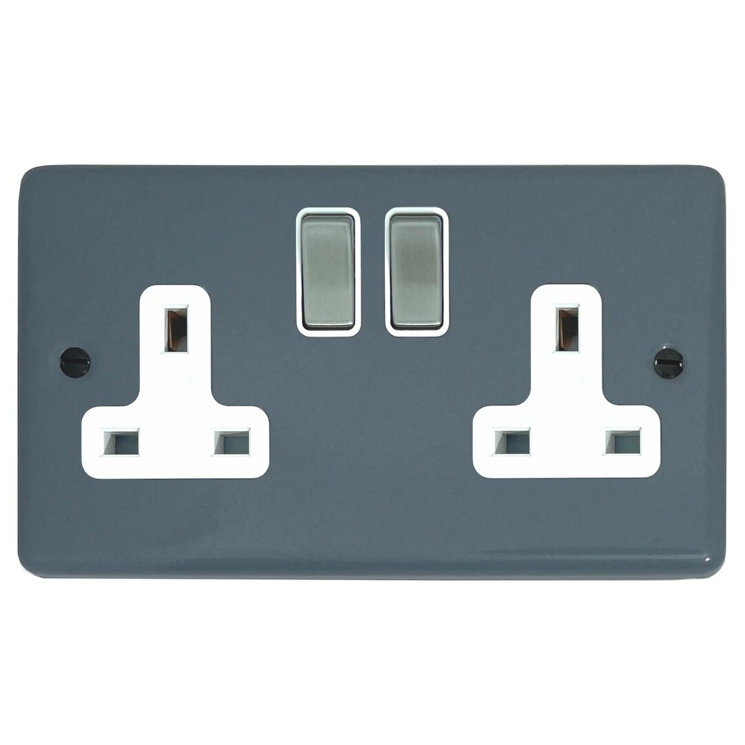 Contour Light Grey Double Socket - Etsy UK