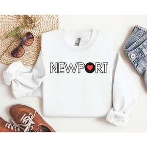 Sudadera Newport, Sudadera de vacaciones en Newport, Vacaciones en Rhode Island, Sudadera de la ciudad, Love Sailing