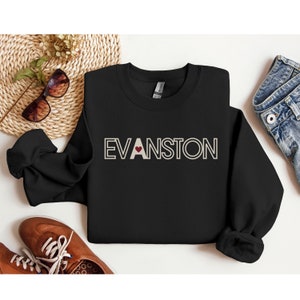 Evanston Sweatshirt Northwestern Sweatshirt Illinois Sweater University College Grad Gift Crewneck Vintage Chicago Gift Illinois Sweatshirt