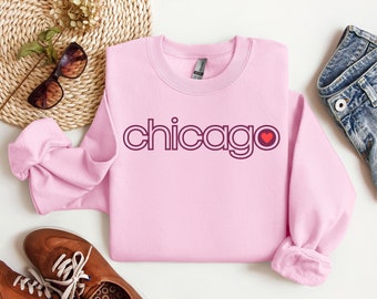Chicago Sweatshirt Illinois Sweater University College Grad Gift Chicago Crewneck Vintage Chicago Gift Illinois Sweatshirt Football Chicago