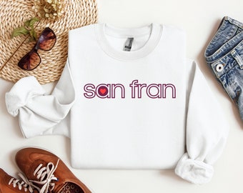 Trendy San Francisco Sweatshirt California Sweater University College Grad Gift Crewneck Retro Cali Sweatshirt San Fran Gift Unique Cali