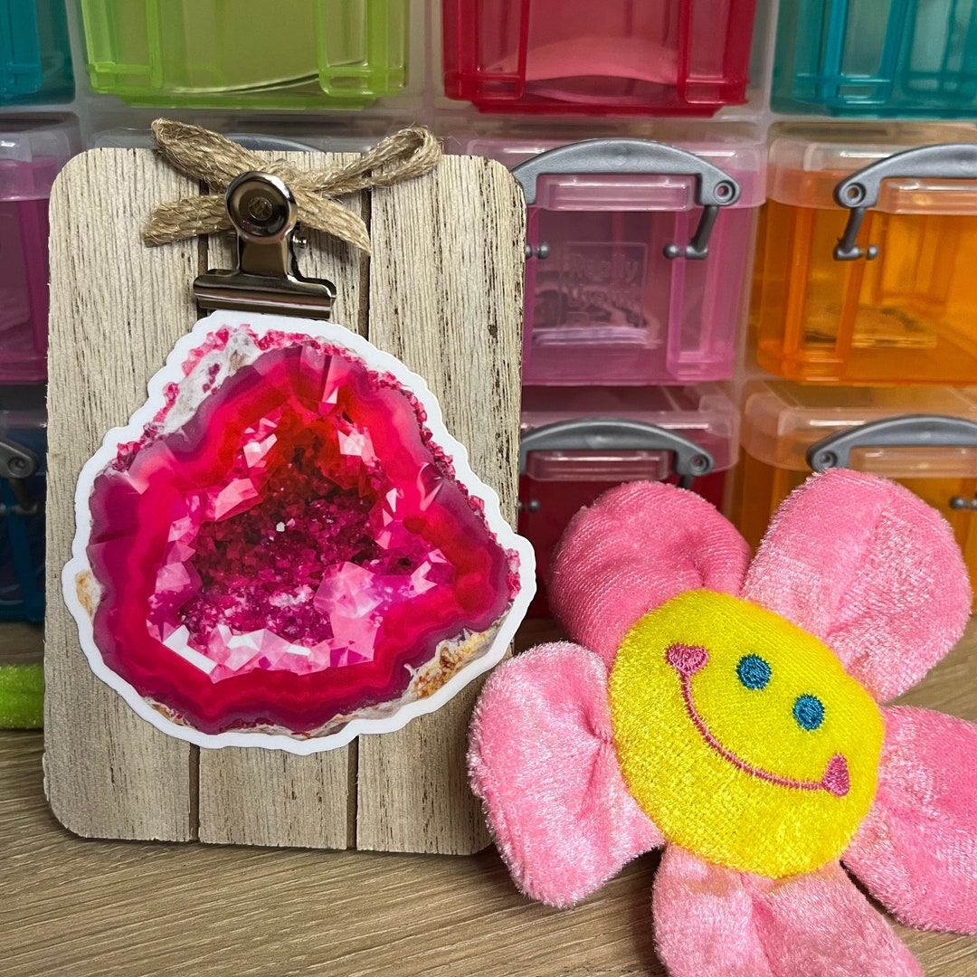 Pink Geode Sticker for Rock Lovers - Etsy