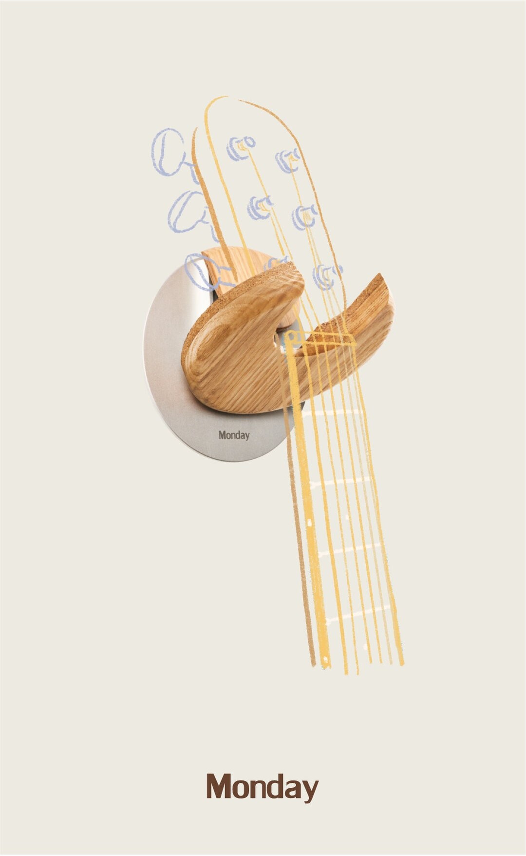 Monday Simply Aesthetic Foldable Guitar Hanger -wall Mount, Guitar ...