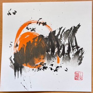 Break-through! Sumie ink, abstract painting