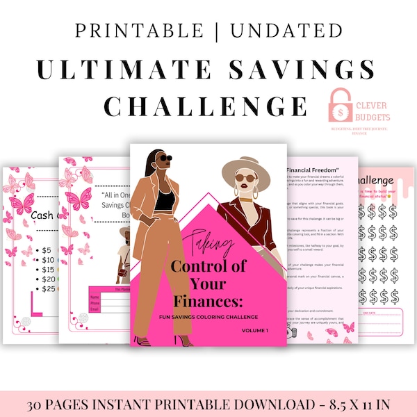 Color Your Budget, Dive into Savings with Our Vibrant Savings Challenge Book | DIY Finance Fun | Budgeting Coloring Pages"