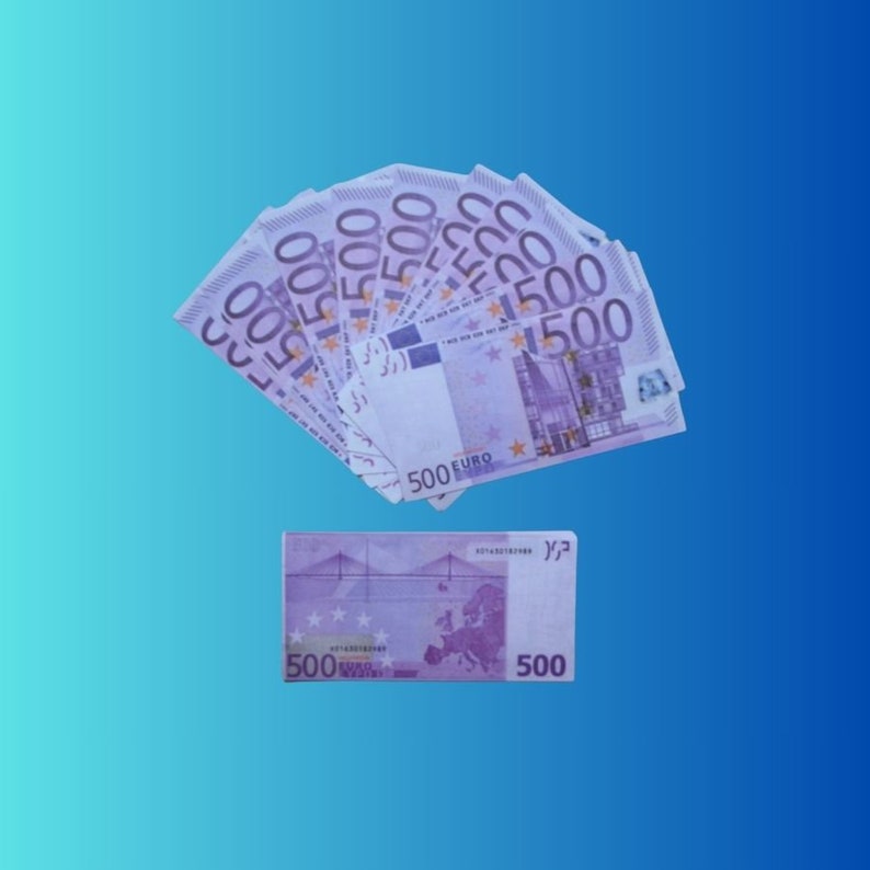 Prop Money Realistic 500 Euro for Videos and Photos Prop Party Money A1 Quality Fake Euro 100