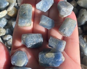 Zafiro, mejor colección, cristales, piedras preciosas, piedra natal de septiembre, zafiro en bruto, zafiro azul, zafiro de 5 piezas, lote de zafiro