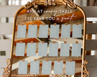Custom Wedding Mirror Header Decal | And at every Table I'll Save you a Seat - Wedding Sign - Seating Chart Top Decal - We'll Vinyl Letters