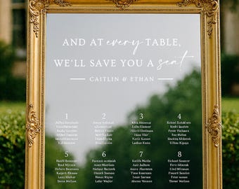 Custom Wedding Mirror Header Decal | And at every Table We'll Save you a Seat - Wedding Sign - Seating Chart Top Decal - I'll Vinyl Letters