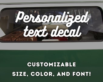 Custom Vinyl Lettering Decal | Personalized Text for Car, Laptop, Mirror