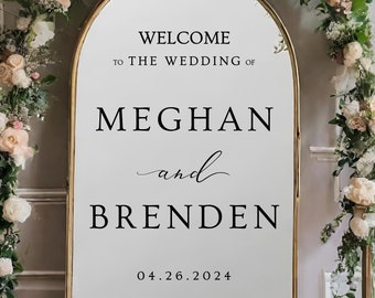 Signo de bienvenida de boda / Nombres personalizables - Espejo, Acrílico, Cartón - Calcomanía de espejo de boda - Para la boda de - Recepción - Ceremonia
