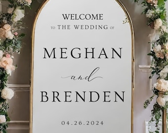 Hochzeit Willkommensschild | Personalisierbare Namen - Für Spiegel, Acryl, Pappe - Hochzeitsspiegel Aufkleber - Zur Hochzeit von - Empfang - Zeremonie