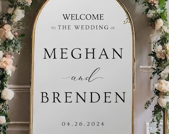 Wedding Welcome Sign | Customizable Names - Mirror, Acrylic, Cardboard - Wedding Mirror Decal - To the Wedding of - Reception - Ceremony