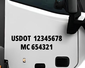 DOT Number Decal | Customizable Size, Color, and Font - Custom Vinyl Lettering - Truck Decal - MC Number Decal - USDOT Number Sticker