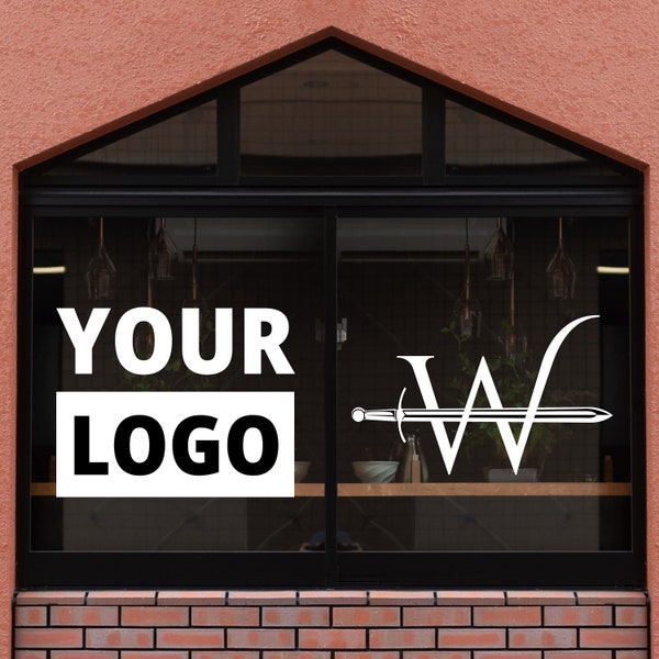 Custom Logo Decal | Customizable Logo or Text - Window Decal - Door Graphic - Business Information - No Background - Custom Window Signage