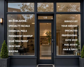 Customizable Service List Decal | Business Window Signage