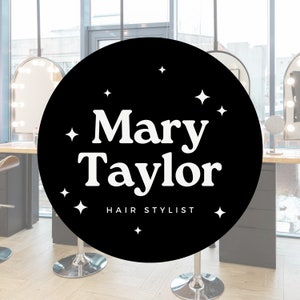 Custom Name Logo Decal | Customizable Name and Service  - Window Decal - Salon Logo - Door Decal - Beauty Salon, Hair Salon, Nail Salon