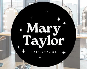 Custom Name Logo Decal | Customizable Name and Service  - Window Decal - Salon Logo - Door Decal - Beauty Salon, Hair Salon, Nail Salon