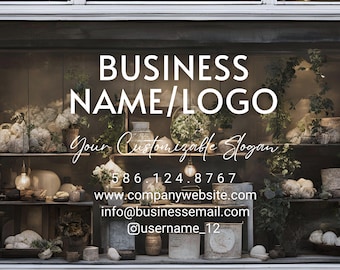Customizable Business Logo Window Decal | Storefront Vinyl Sign