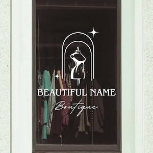 Custom Boutique Decal | Customizable Name and Logo - Window Decal - Boutique Logo - Custom Logo - Door Decal - Vinyl Lettering