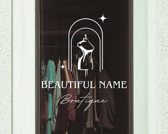 Calcomanía boutique personalizada / Nombre y logotipo personalizables - Calcomanía de ventana - Logotipo boutique - Logotipo personalizado - Calcomanía de puerta - Letras de vinilo