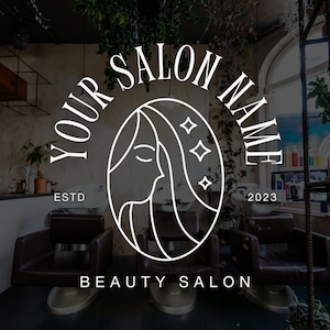 Custom Salon Decal | Customizable Name, Estd Date, and Logo - Window Decal - Salon Logo - Door Decal - Beauty Salon, Hair Salon, Nail Salon