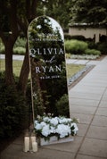 Welcome Wedding Sign | Customizable Names - Mirror, Acrylic, Cardboard - Wedding Mirror Decal - To the Wedding of - Reception - Ceremony