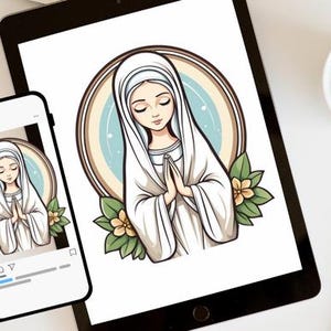 Virgin Mary Mother Of Jesus Svg  House Of The Virgin Mary, Cartoon Style Virging Mary, Commercial Use License