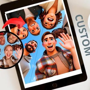 Personalised Pixar Cartoon Portraits - Custom Meme-Ready Family, Couples & Pets Profile Picture - Unique Gift Idea