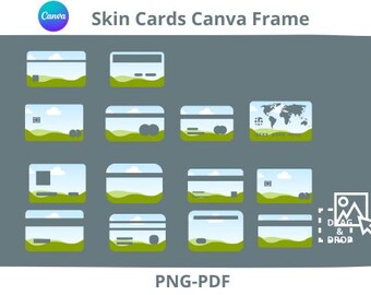 Credit Card Skin Template Canva, Drag and Drop Card Cover (PDF)