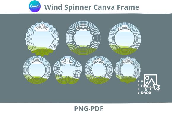 Wind Spinner Canva Frame Template Bundle: Drag & Drop Design (digital ...