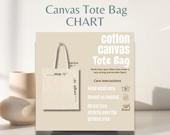 Größentabelle/ Size Chart: Liberty Bags Mockup (Digitaler Download)