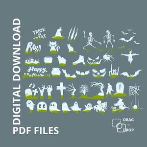 Halloween Editable Canva Frames  Spooky Season  Drag & Drop Files  Photo Collage Smarta Objects.