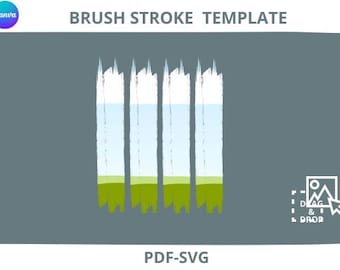 Brush Stroke Canva Frames: Drag & Drop PDF Template (Digital Download)
