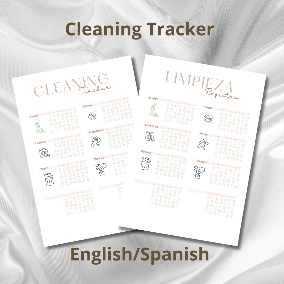 Cleaning Tracker, ,printable Tracker ,cleaning List ,chores Tracker ...
