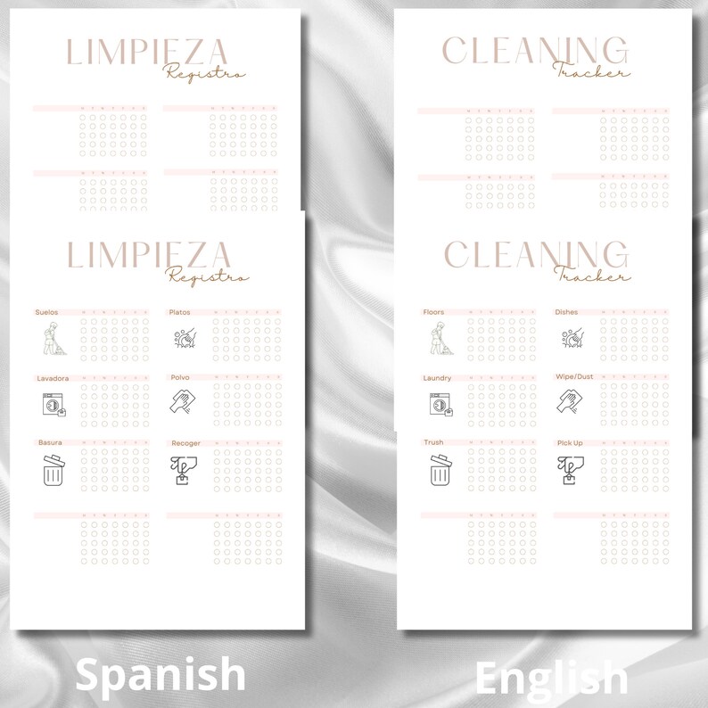 Cleaning Tracker, ,printable Tracker ,cleaning List ,chores Tracker ...
