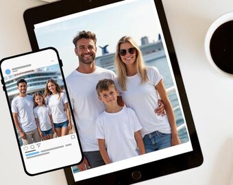 Maquette de t-shirt familial : design Cruise Squad, toile Bella (téléchargement numérique, utilisation commerciale)