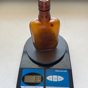 Antique Amber Pre-Prohibition Whiskey Flask