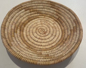 Genuine Beige Mountable Papago Indian Basket from the 1970s