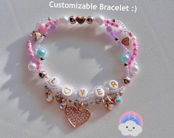 Linda pulsera de encanto de amistad hecha a mano personalizable (varias opciones de estilo)