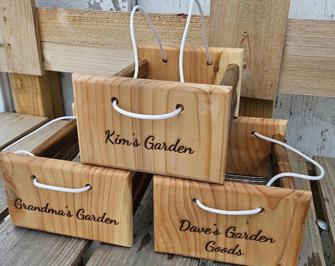 Rustic Wooden Basket for Egg Collection & Vegetable Harvest and Much More! – Personalizable and Sturdy