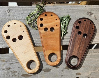 Holz-Kräuterabräumer | Handgefertigtes Kräuterwerkzeug | Hartholz aus der Region | Küchenhelfer | Küchenkräuter-Entferner