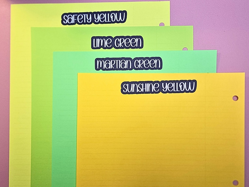Colorful Loose Leaf College Ruled Filler Notebook Paper for 3-ring ...