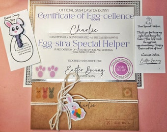 Official Easter Bunny Letter From the Desk of the Easter Bunny Same/Next Day Shipping Certificate for Kids
