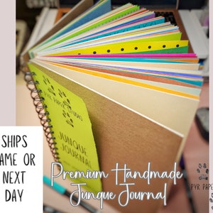 Junque Journal, Reading Journal, Junk Journal, 8x 5.5", For Art Journaling, Scrapbooking, Doodling, Creative Life Planning, Gratitude