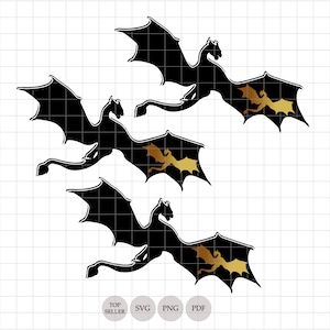 Vierter Flügel Drache Digitale Schablone SVG