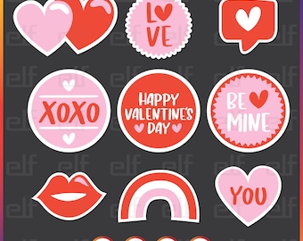 Valentine's Day Clipart, Heart SVG, Love PNG, Couples Design (Instant Download)