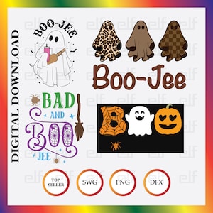 Boo-Jee Ghost Svg png, schattige geest png, Boo-JEE T-shirt,